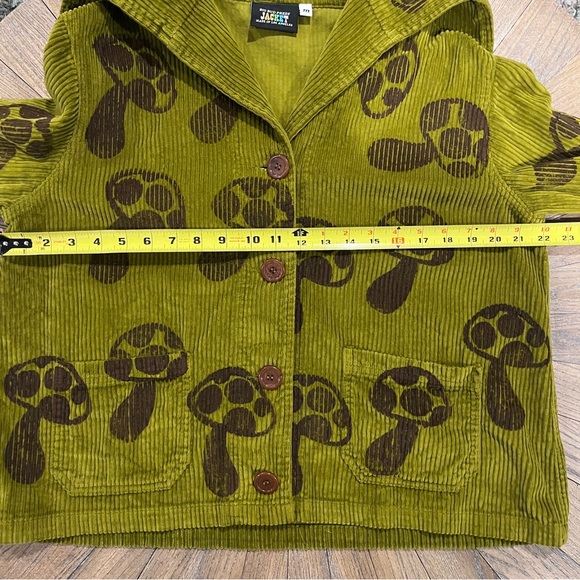 Big Bud Press Mushroom Paint Stamp Sailor Corduroy Cropped Jacket Size Medium - Picture 14 of 14